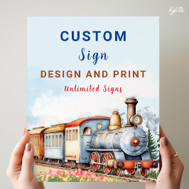 Póster Junta Editable de Rótulo de Personalizado de Cumpl