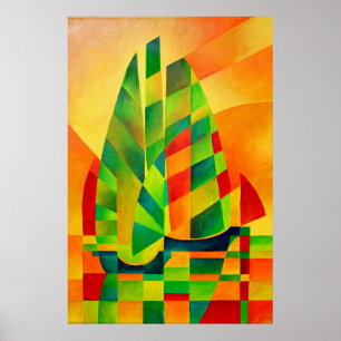 Póster Juntas chinas, atardecer, velas y sombras negritas