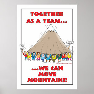 Póster ¡Juntas en equipo… podemos mover las montañas!