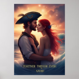 Póster Juntos a través de cada tormenta pirata romántico