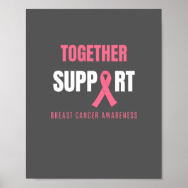 Póster juntos apoyar al Poster de cáncer de mama y a las 