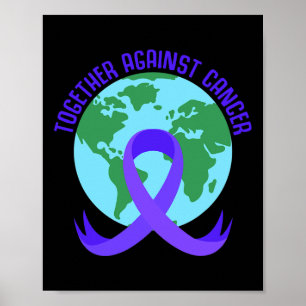 Póster Juntos Contra el Cáncer Diciendo Para el Día Mundi