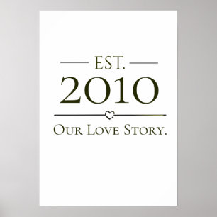 Póster Juntos Desde Año Personalizado Nuestra Historia de