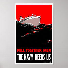 Póster Juntos Hombres - La Marina Nos Necesita