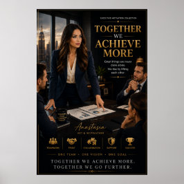 Póster Juntos Logramos Más – Motivación de Trabajo en Equ