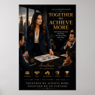 Póster Juntos Logramos Más – Motivación de Trabajo en Equ