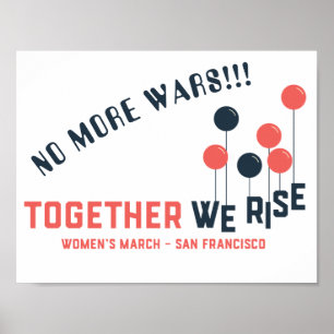 Póster Juntos nos levantamos - ¡No más guerras!