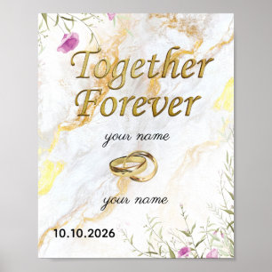 Póster Juntos para Siempre Boda y Aniversario Personali