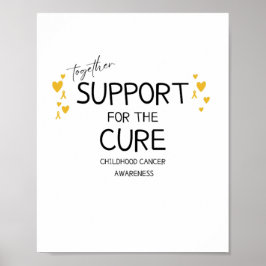 Póster juntos.support.cure (curar) Poster de cáncer y pin