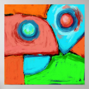 Póster Juntos, una pintura original abstracta digital