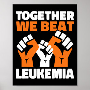 Póster Juntos Vencemos la Leucemia Conciencia del Cáncer