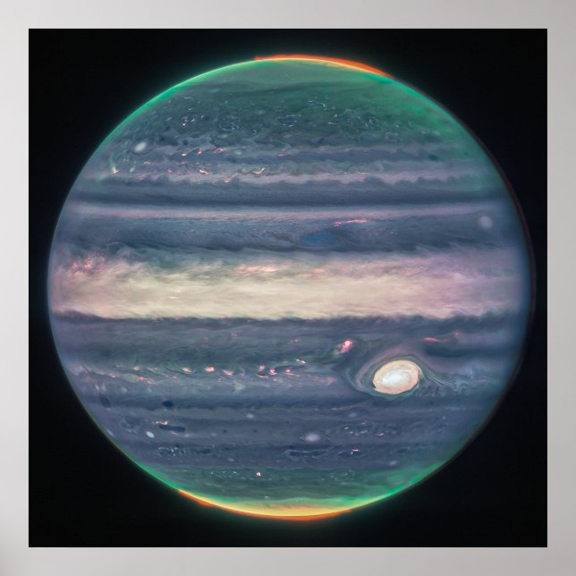 Póster Jupiter Neon Glows | NIRCam | JWST (Frente)