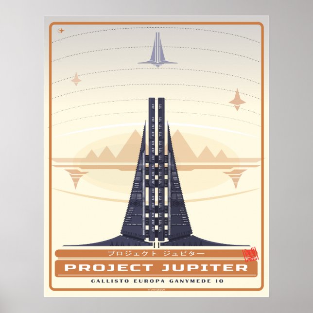 Póster Júpiter, proyecto de turismo retro (Frente)