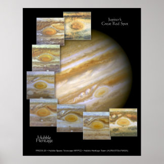 Póster Jupiter Red Spot Hubble Telescope Photo