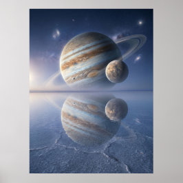 Póster Jupiter Reflection Space Art