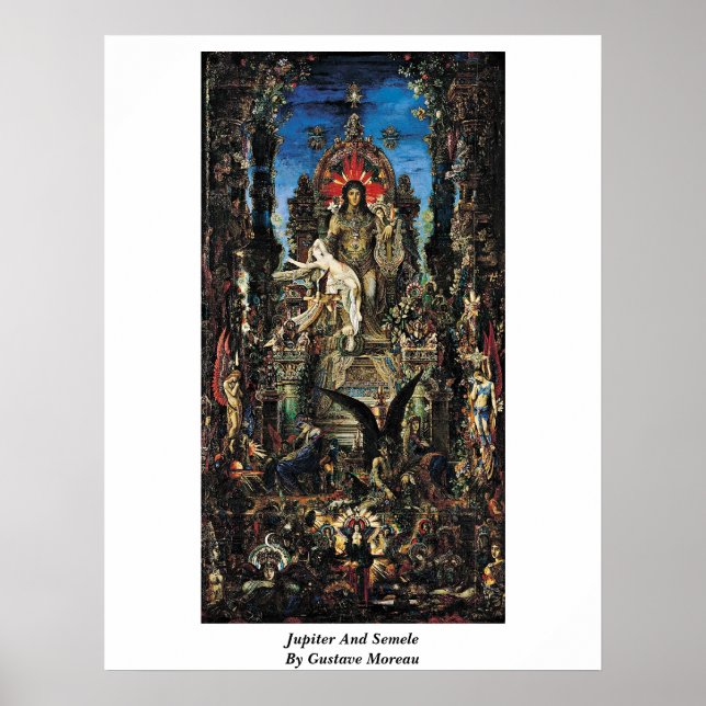Póster Júpiter Y Semele Por Gustave Moreau (Frente)