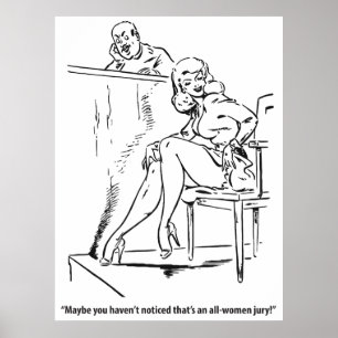 Póster Jurado de mujeres, divertido vintage
