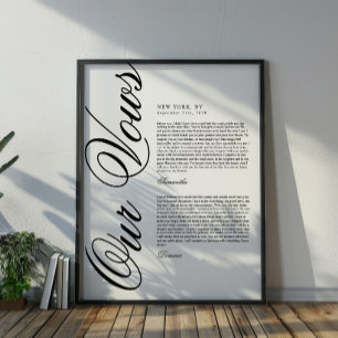 Póster Juramento de Boda con Letra Moderna y Elegante