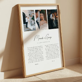 Póster Juramento de Boda Personalizado con Guion Minimali
