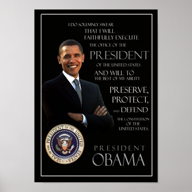 Póster Juramento de presidencia de Obama (Frente)