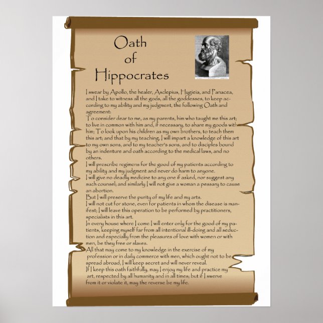 Póster juramento médica de hipocratos (Frente)