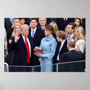 Póster Juran Donald Trump adentro como presidente