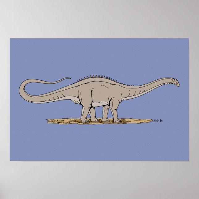 Póster Jurásico Dinosaurio Apatosauro (Frente)