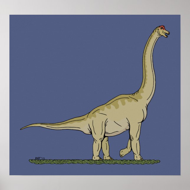Póster Jurásico Dinosaurio Brachiosauro (Frente)