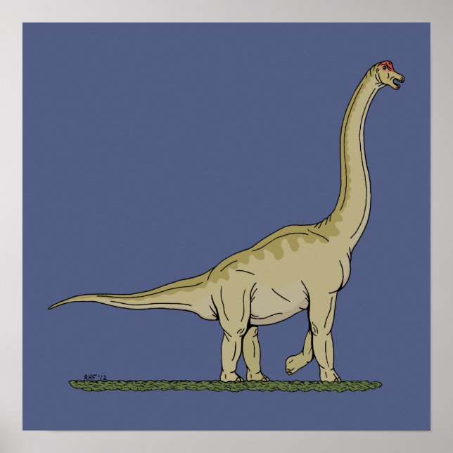Póster Jurásico Dinosaurio Brachiosauro (Frente)