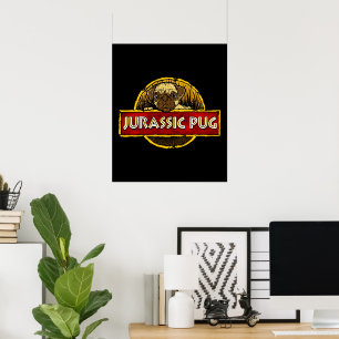 Póster Jurassic Pug