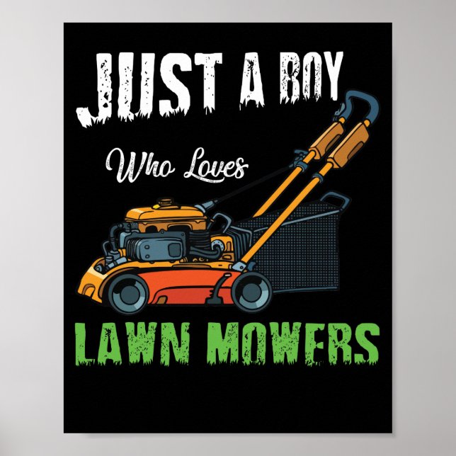 Póster Just A Boy Who Love Lawn Mowing Lawn Mower Farm (Frente)