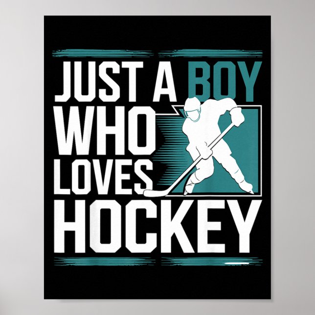 Póster Just A Boy Who Loves Hockey  (Frente)