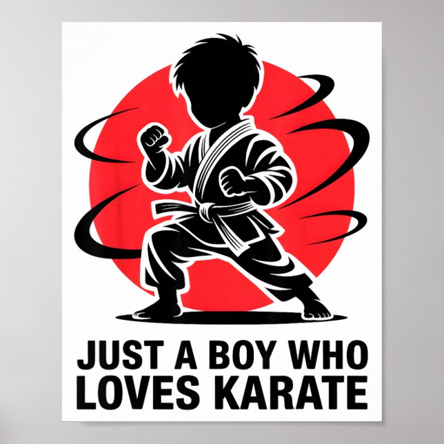 Póster Just A Boy Who Loves Karate Martial Arts Karate Lo (Frente)