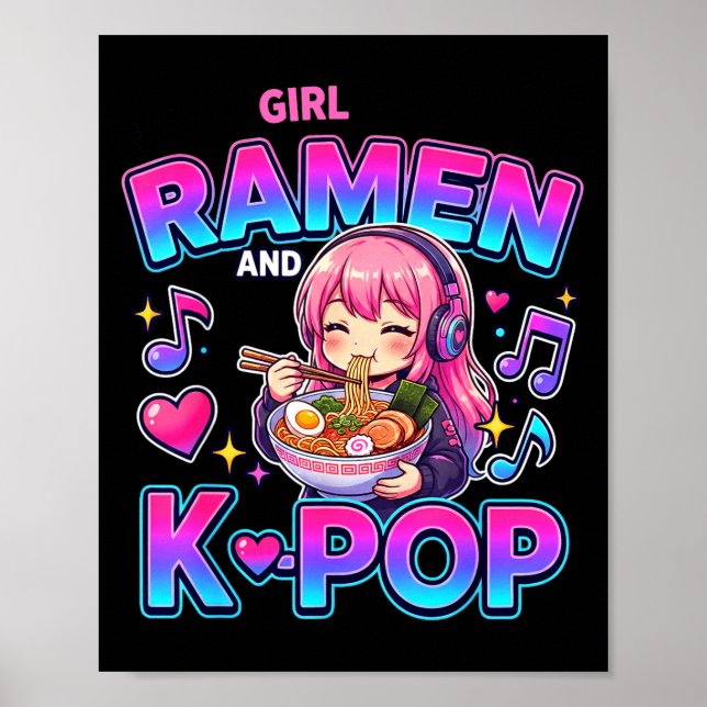Póster Just A Girl Who Loves Anime Ramen And K-p  (Frente)