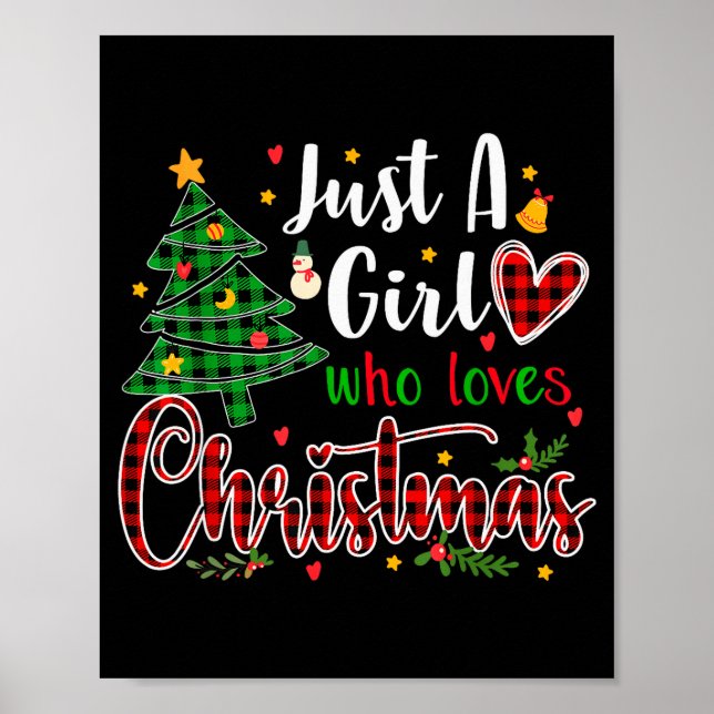 Póster Just A Girl Who Loves Christmas Funny Xmas Pajama  (Frente)