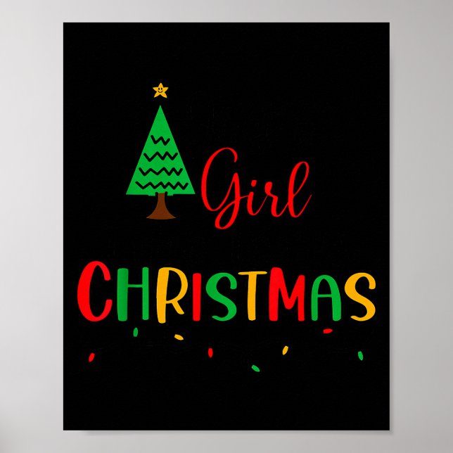 Póster Just A Girl Who Loves Christmas, Women, Girls, Kid (Frente)