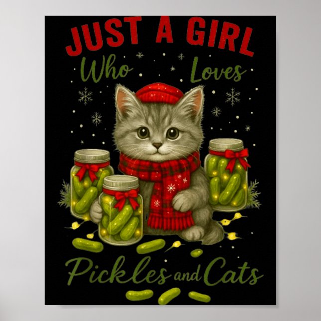 Póster Just A Girl Who Loves Ckles And Cats Christmas  (Frente)