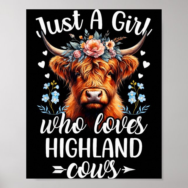 Póster Just A Girl Who Loves Highland Cows Scottish Highl (Frente)