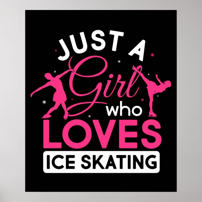 Póster Just a Girl Who Loves Ice Skating Figure Skate (Frente)