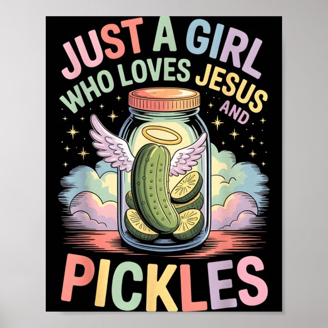 Póster Just A Girl Who Loves Jesus And Ckles Funny Design (Frente)