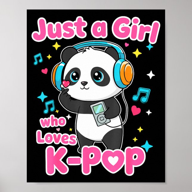 Póster Just A Girl Who Loves K-p Cute Panda  (Frente)