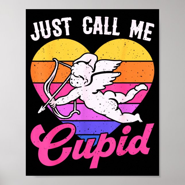 Póster Just Call Me Cud Valentine Cute Arrow Heart Couple (Frente)