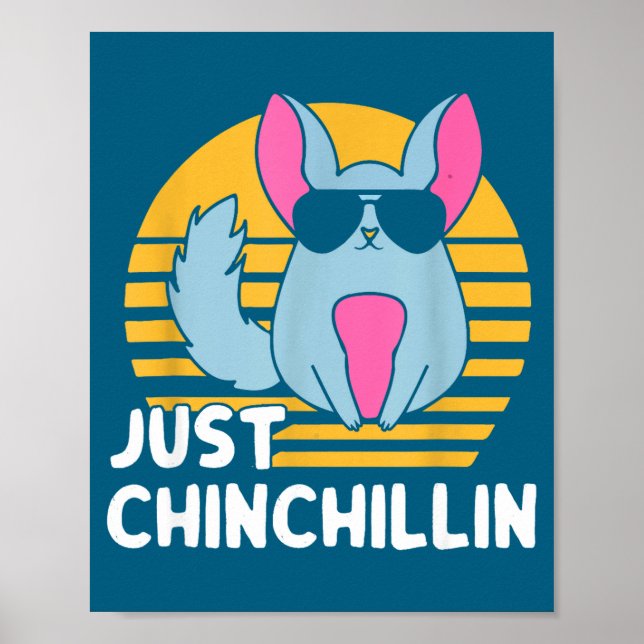 Póster Just Chinchillin Pet Lover Animal Vintage  (Frente)