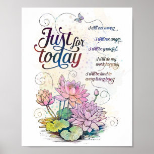 Póster Just for Today Reiki Principles receptores