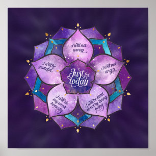 Póster Just for Today Reiki Principles receptores