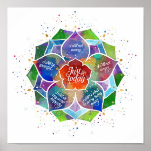 Póster Just for Today Reiki Principles receptores