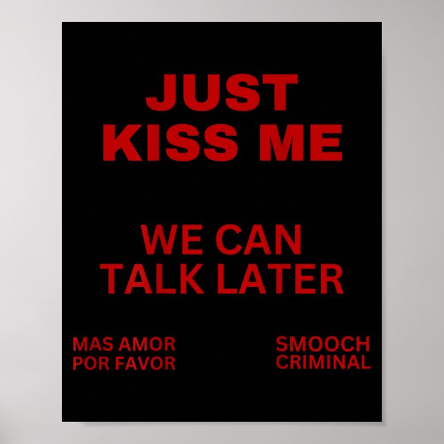 Póster Just Kiss Me Cute Valentine's Day Lover  (Frente)