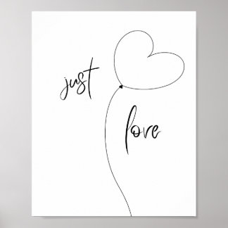 Póster Just Love Minimalist Poster – Heart Balloon