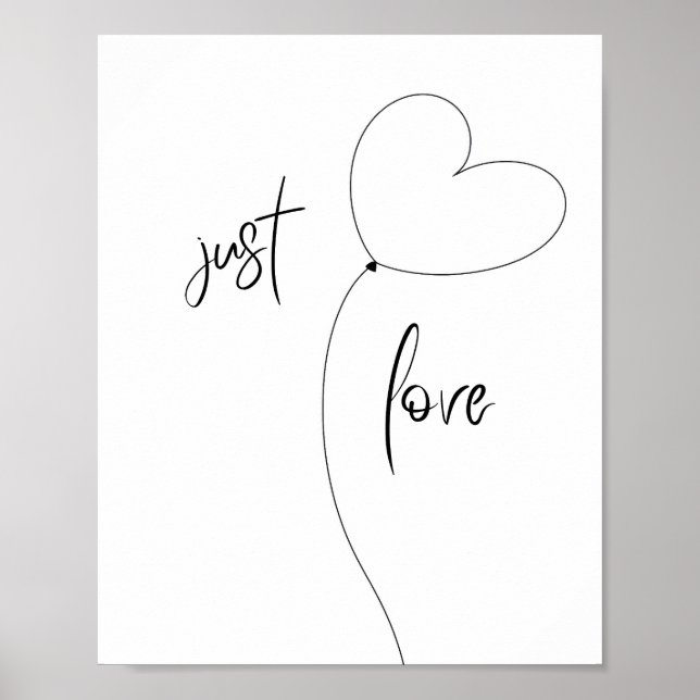 Póster Just Love Minimalist Poster – Heart Balloon (Frente)
