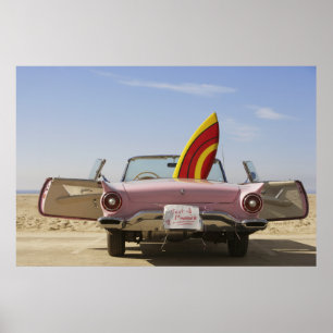 Póster Just Married Sign And Surfboard